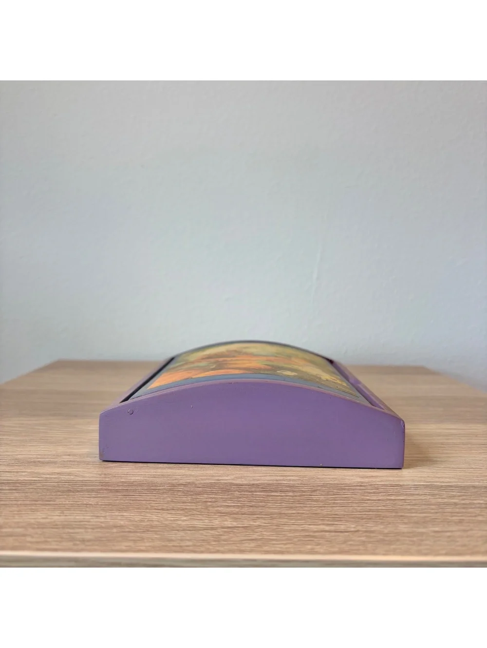 Handmade Alice in Wonderland Wooden Keepsake Box Curved Lid Trinket Jewelry Box